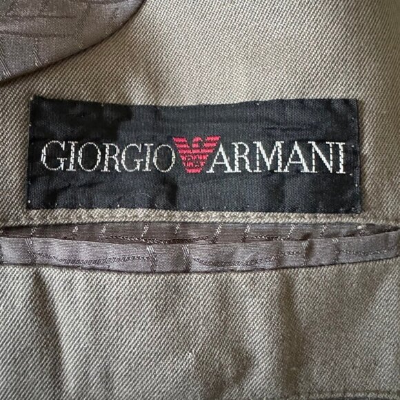Vintage Georgio Armani Wool Tan Sport Coat Blazer Trouser Set 40R - Picture 8 of 10